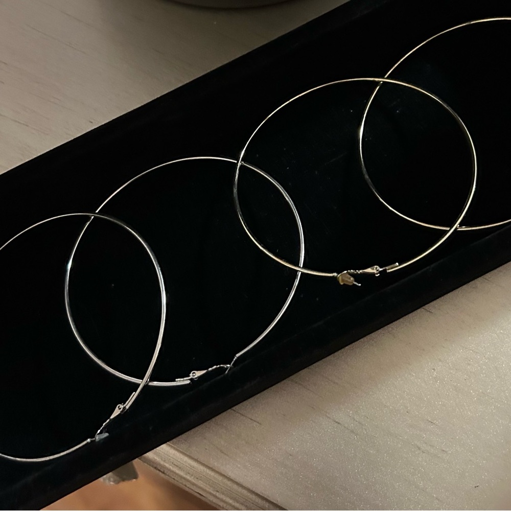 Elegant Silver and Gold Hoop Earrings